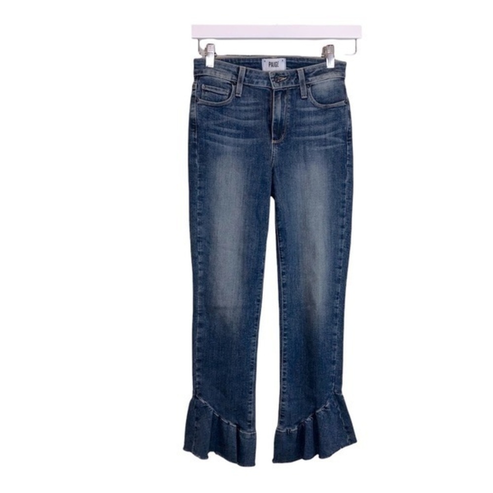 Paige Straight Leg Fray Hem Crop Jeans